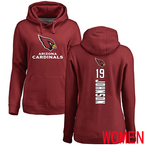 Arizona Cardinals Maroon Women KeeSean Johnson Backer NFL Football #19 Pullover Hoodie Sweatshirts